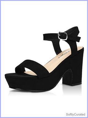 rsxses Platform Heels Chunky Block Heel Ankle Strap